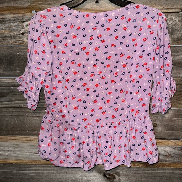 Madewell Tie-Sleeve Wrap Top in Prairie Posies Size 4 - Picture 6 of 8